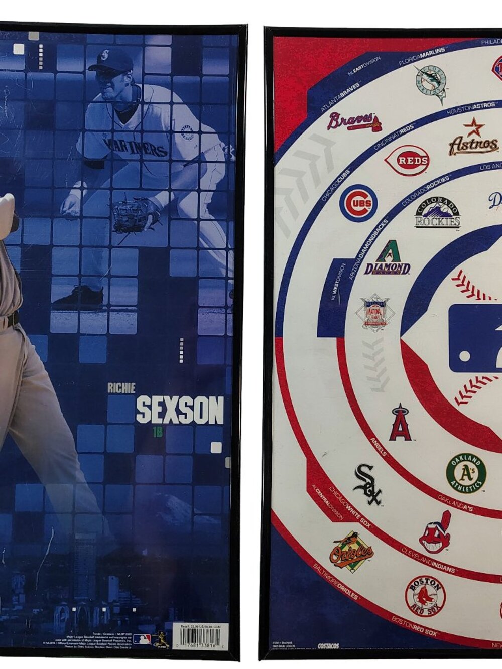 2 Pack Of MLB Professional Mancave Stylized Hanging Wall Decor